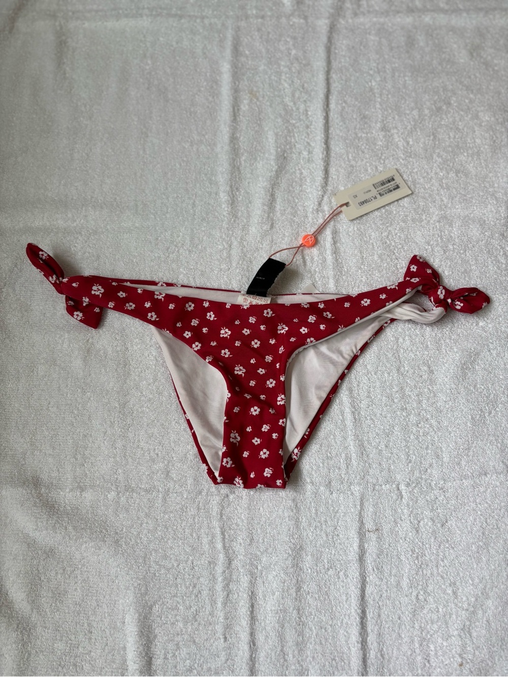 MINKPINK Red Floral Tie-Side Cheeky Bikini Bottoms XS